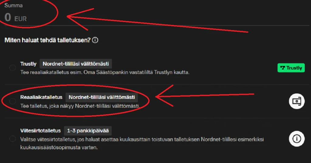 Nordnet Miten Haluat Tehdä Talletuksen